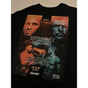 UFC 311 Fight 2025 Islam Moicano OFFICIAL T-Shirt LARGE Intuit Black MMA Rogan